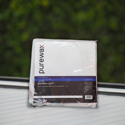 PureWax 40x40cm Microfibre Cloth 360GSM 12 Pack Grey