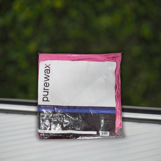 PureWax 40x40cm Microfibre Cloth 360GSM 12 Pack Pink