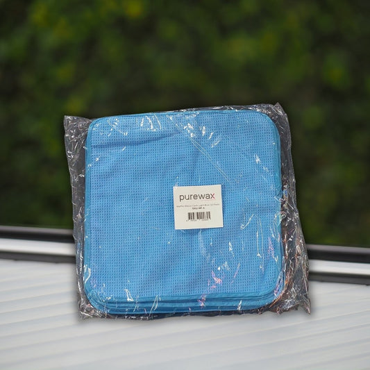 PureWax Waffle Weave Cloth 400GSM Light Blue 10 Pack