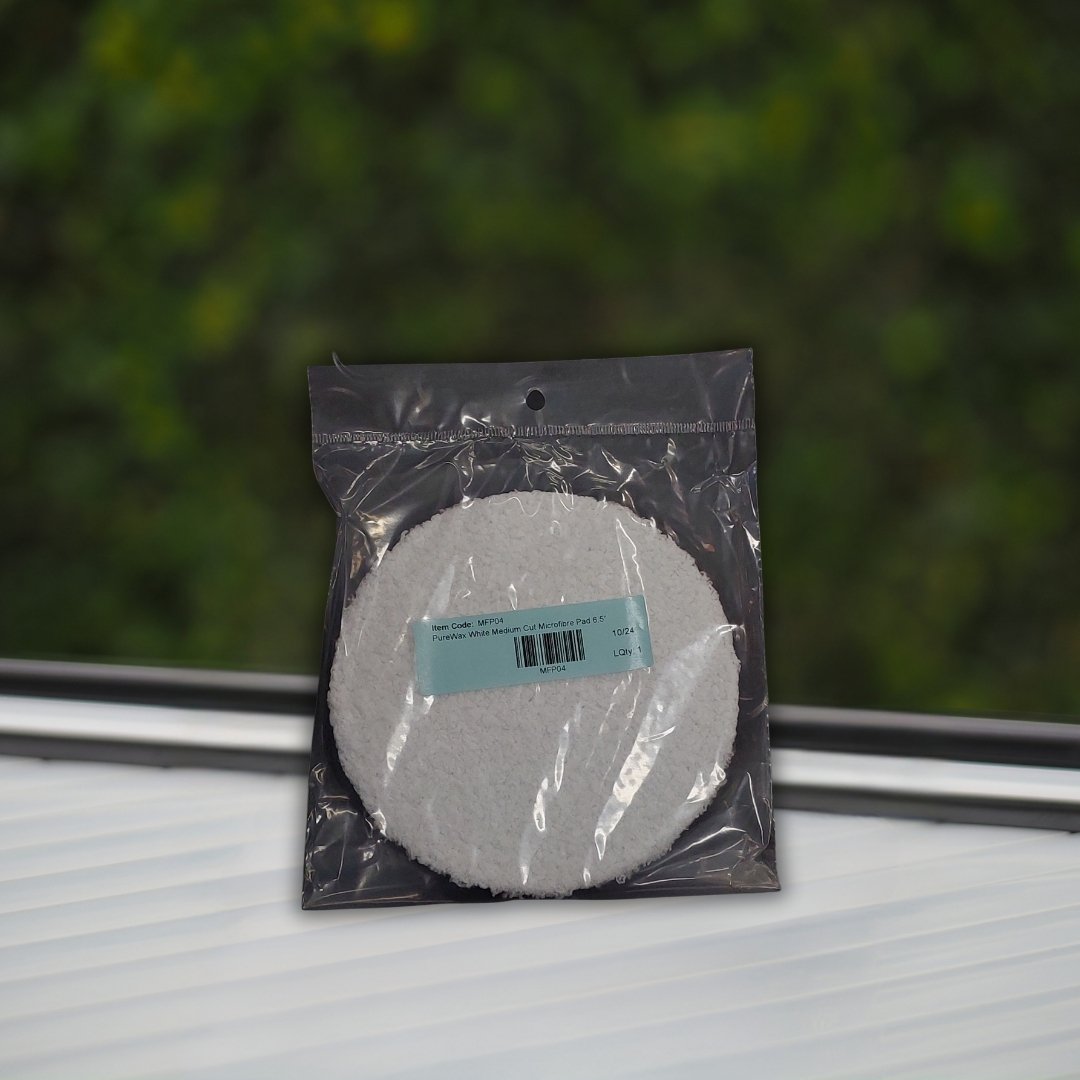 PureWax White Medium Cut Microfibre Pad 6.5"